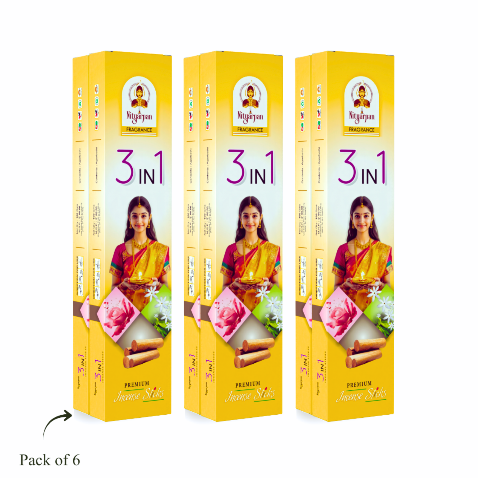 nityarpan fragrance agarbathi (3in1 100g)