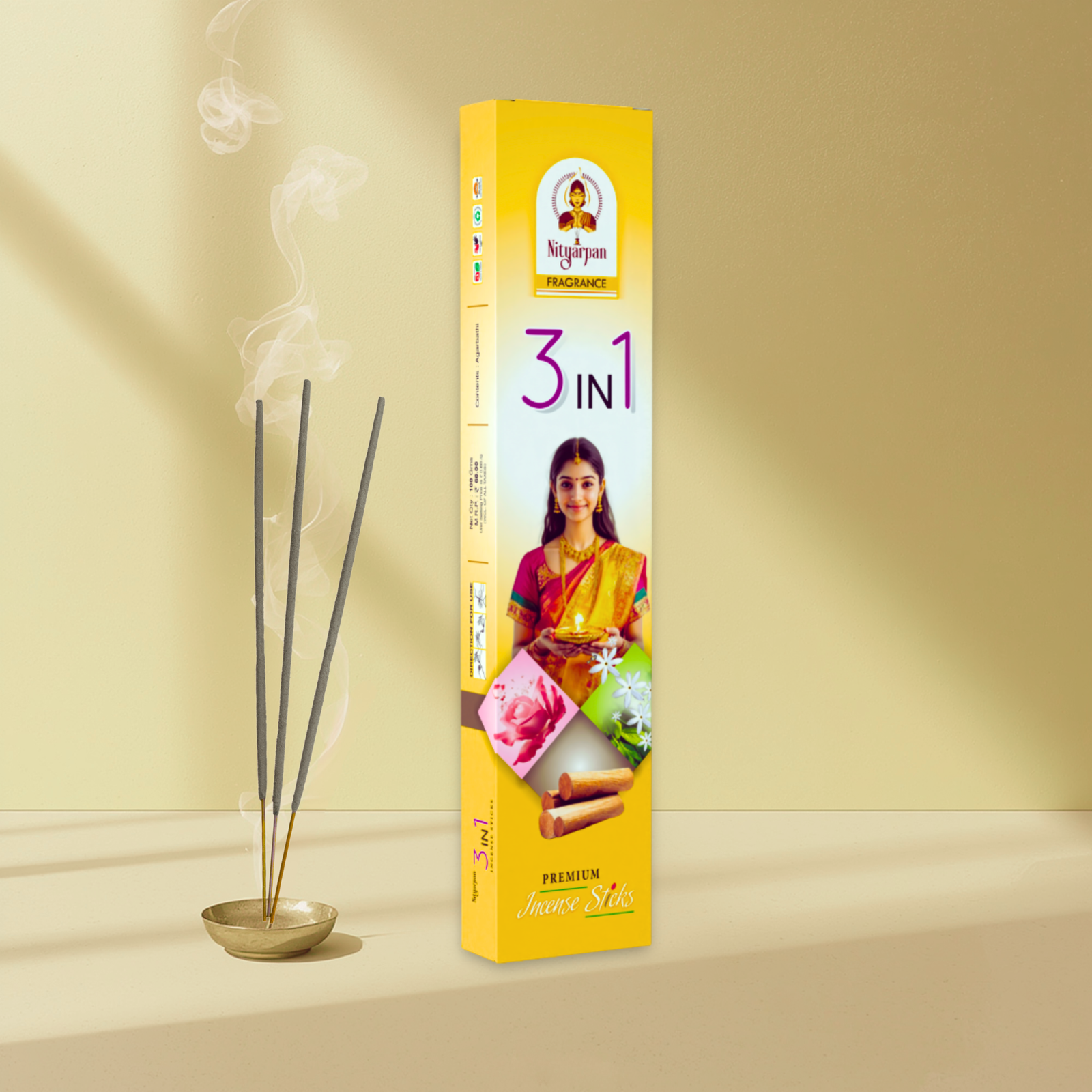nityarpan fragrance agarbathi (3in1 100g)